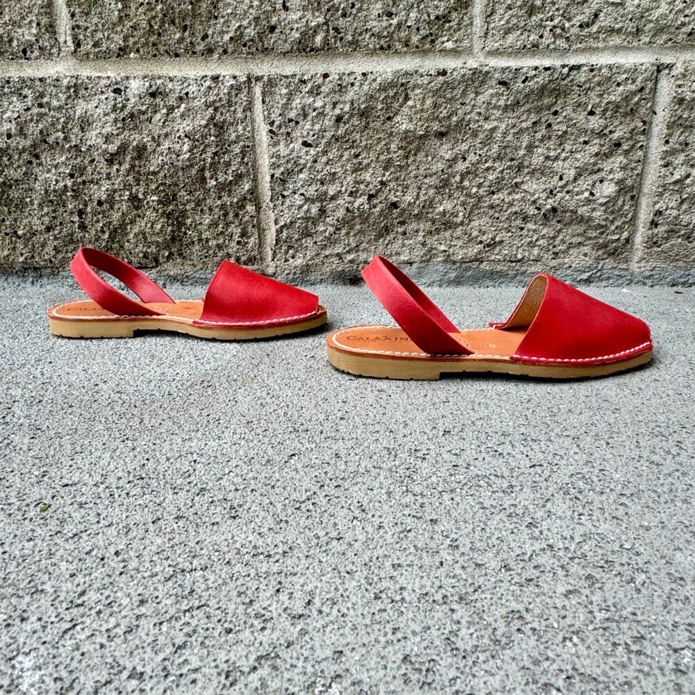 CALAXINI Classic Avarca Shoes Womens 36 6 Red Spanish Sandals Slingback Slides - Picture 4 of 7